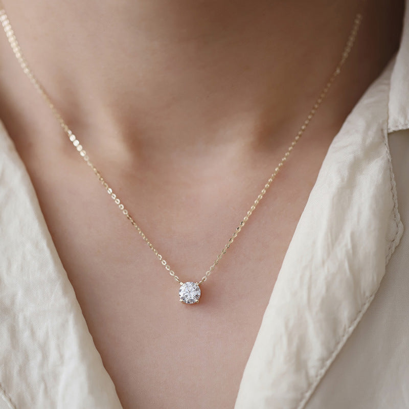 Minimalist 1ct CZ Gold-Plated Necklace