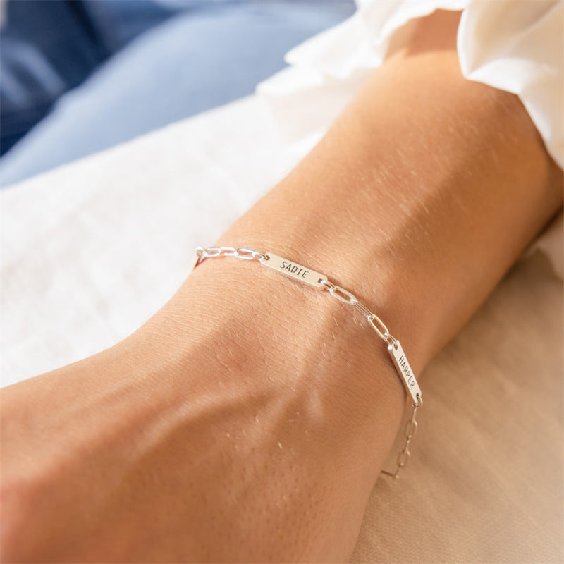 Personalized Minimalist Paperclip Name Bracelet
