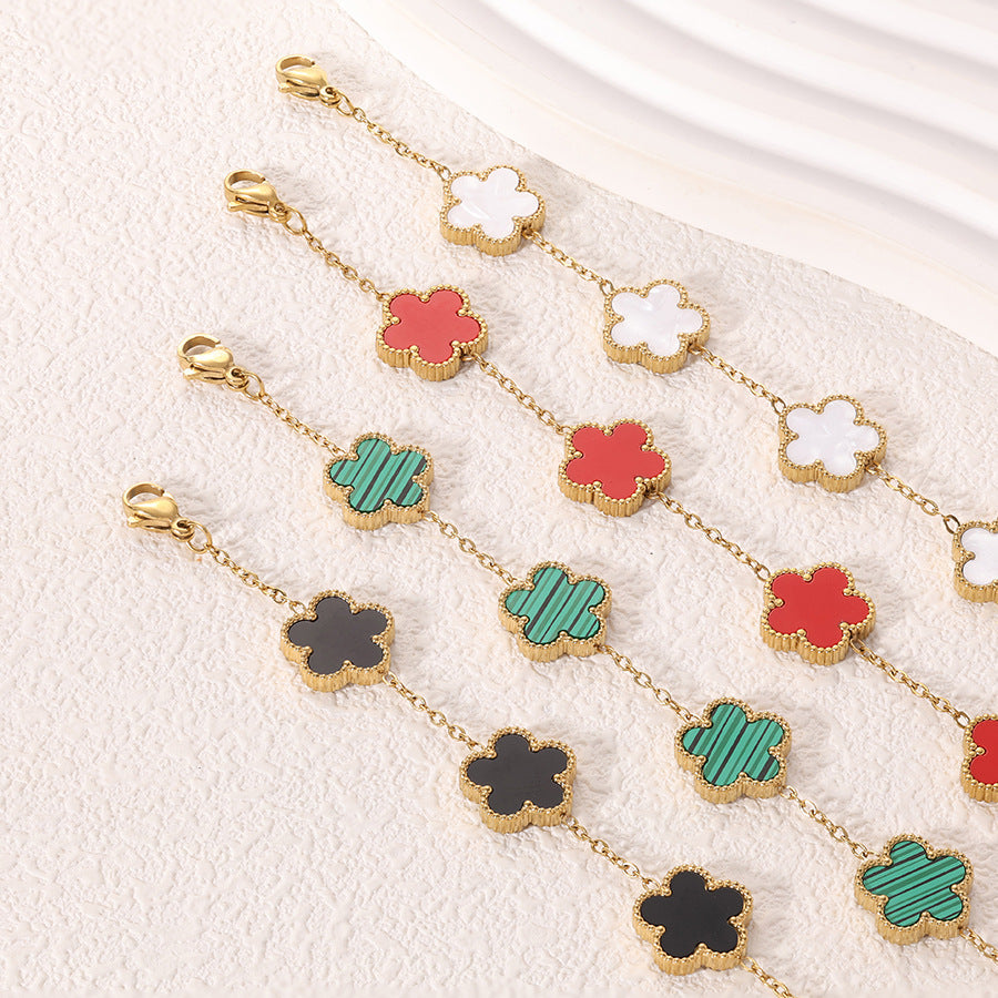 Elegant Five-Petal Flower Bracelet