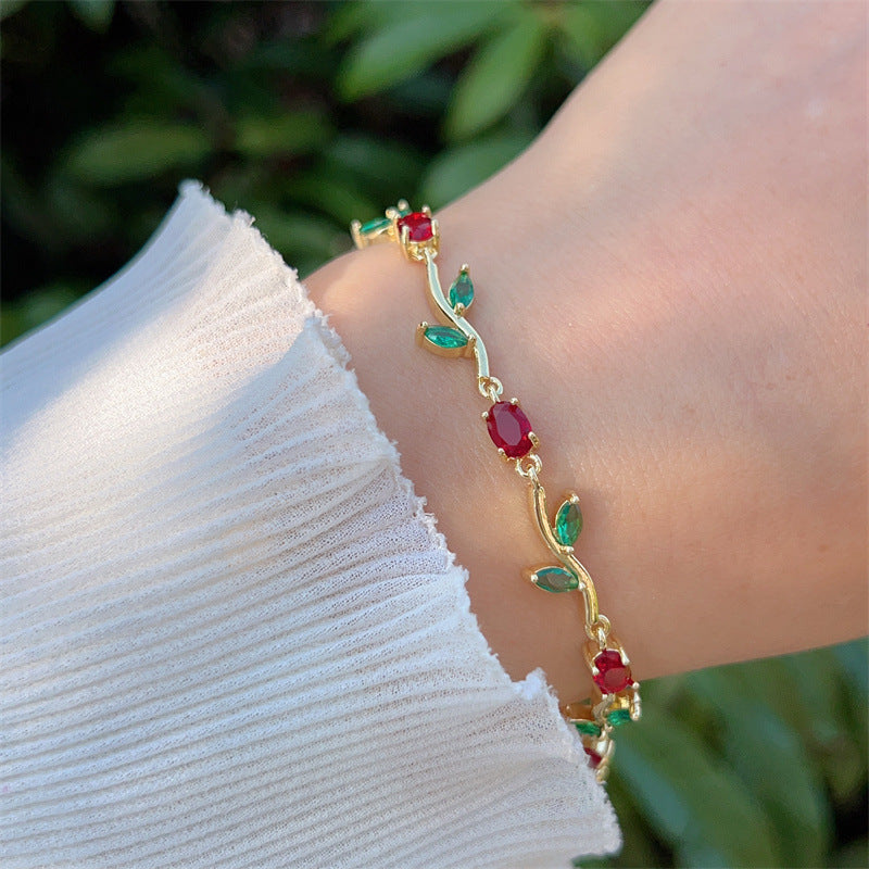 Vintage Jewel-Toned Vine Bracelet