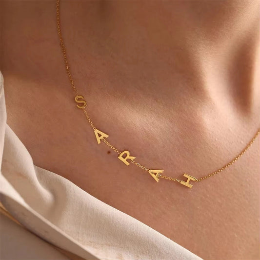 Personalized Side Name Letter Necklace