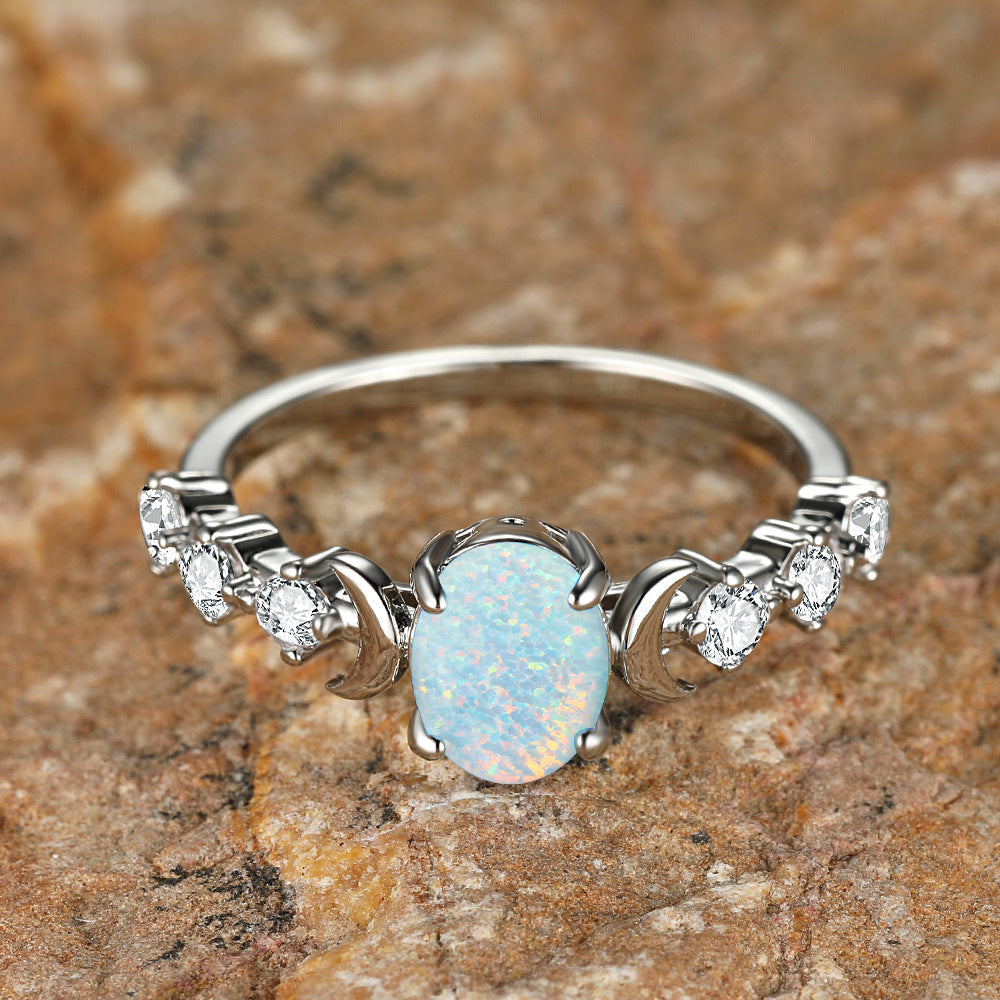 Oval Synthetic Opal Ring