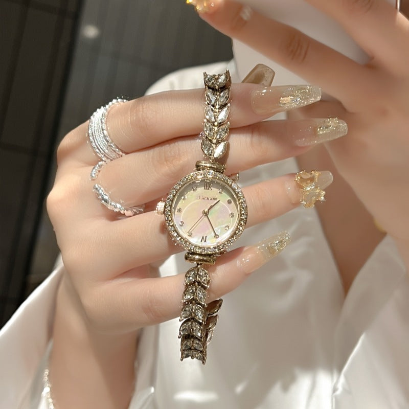 Water-Resistant Mermaid Tail Crystal Watch