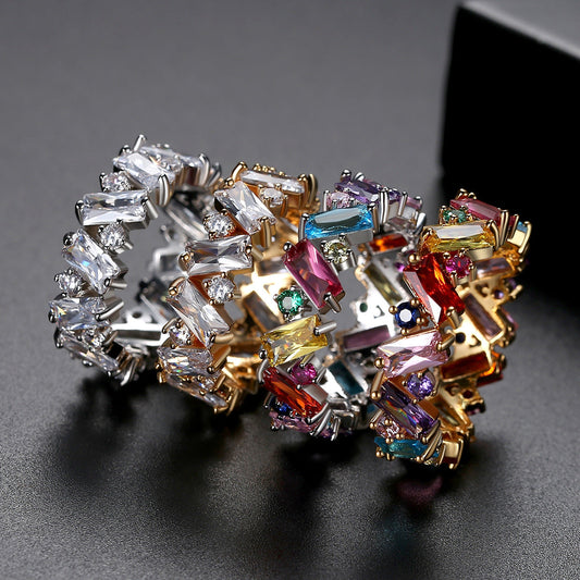 Colorful Cubic Zirconia Ring ¨C 18K Gold Plated