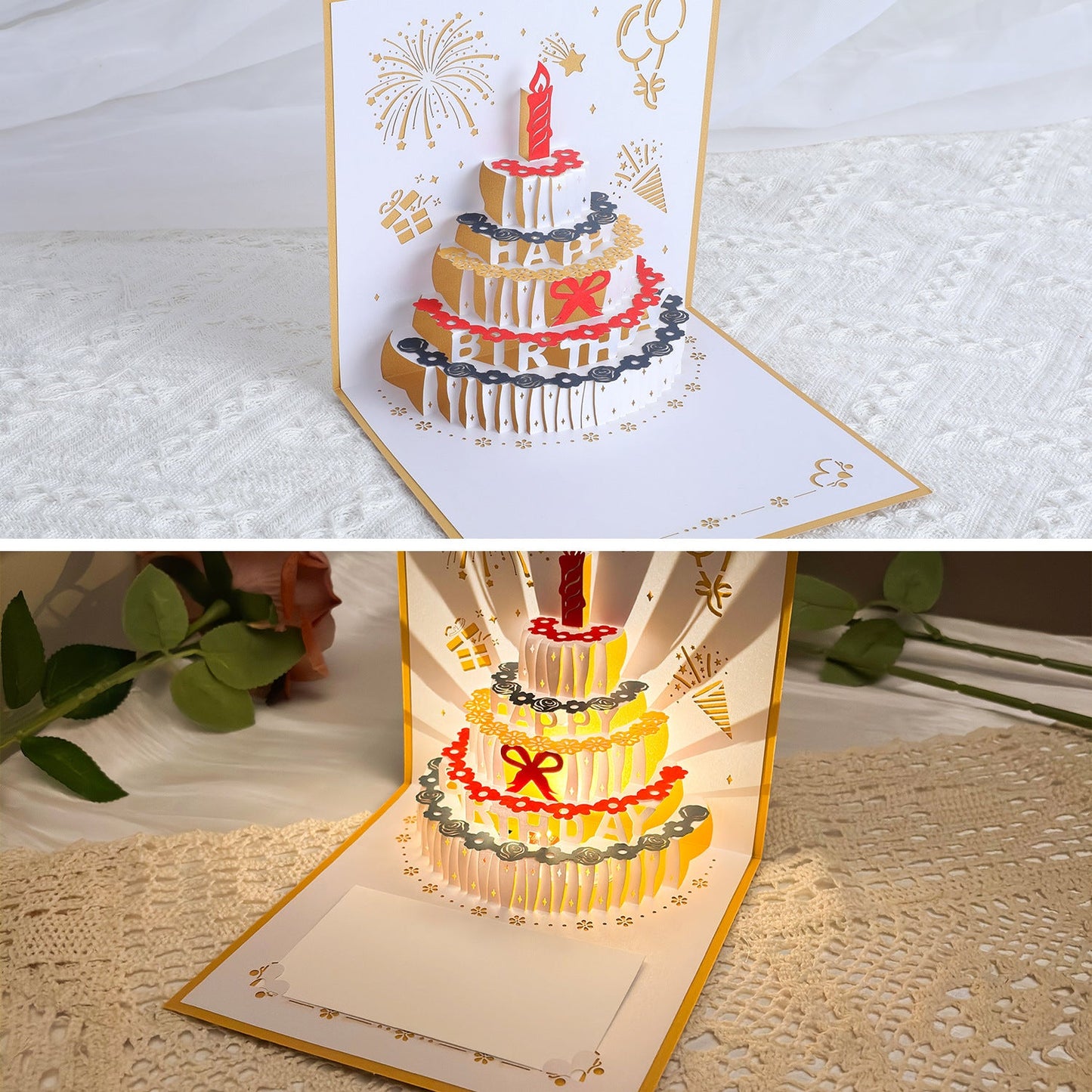 3D Pop-Up Birthday Card with Music & Lights