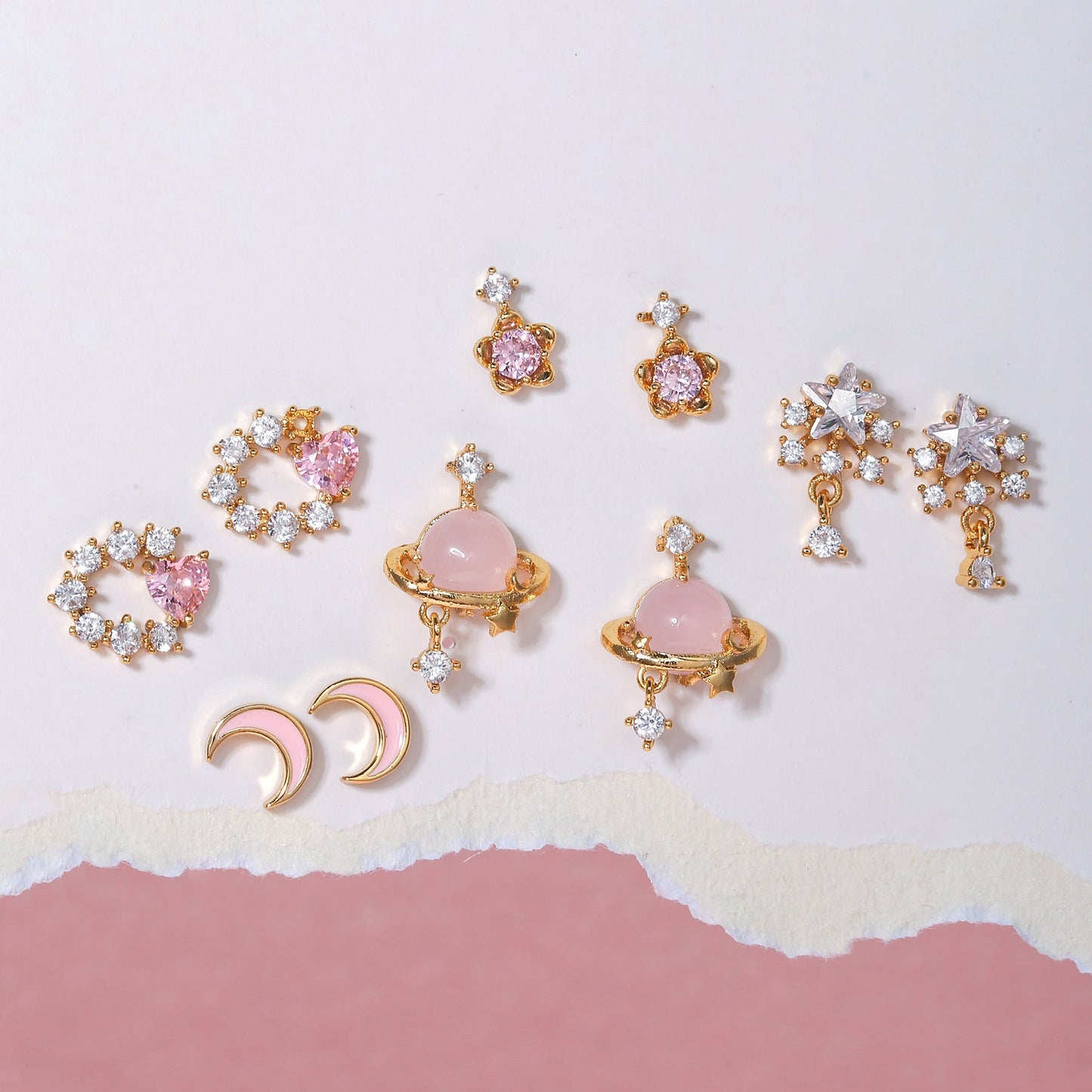Sweet Pink Love Earrings Set