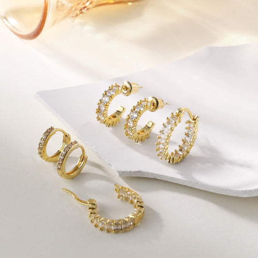 Chunky Small Gold Huggie Hoop Earrings