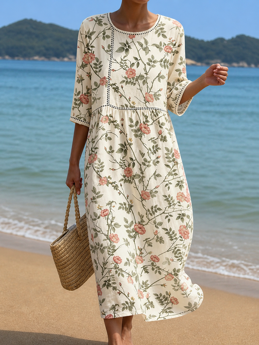 Abito casual da donna con stampa floreale