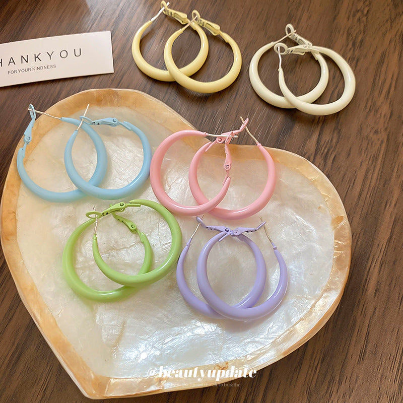 Lightweight Colorful Hoop Earrings