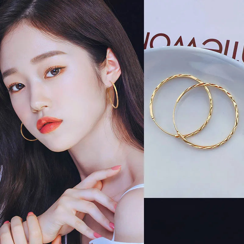 Gold-Plated Shimmer Hoop Earrings