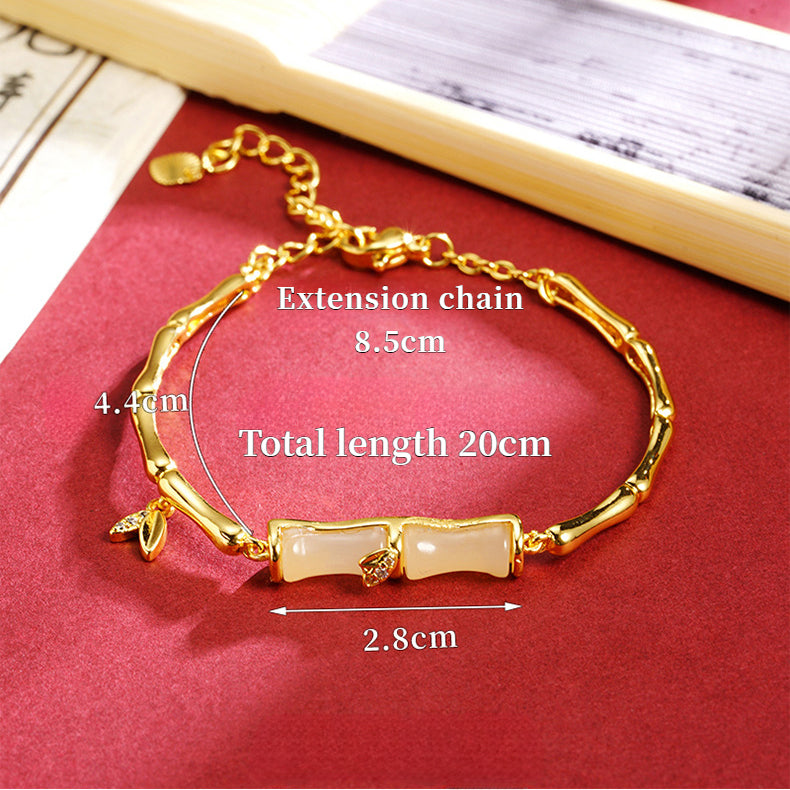 White Jade Bamboo Bracelet