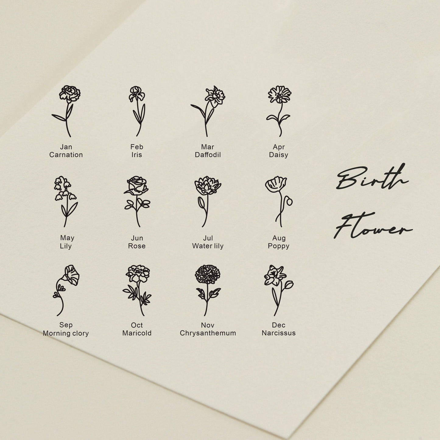 Personalized Birth Flower Name Necklace