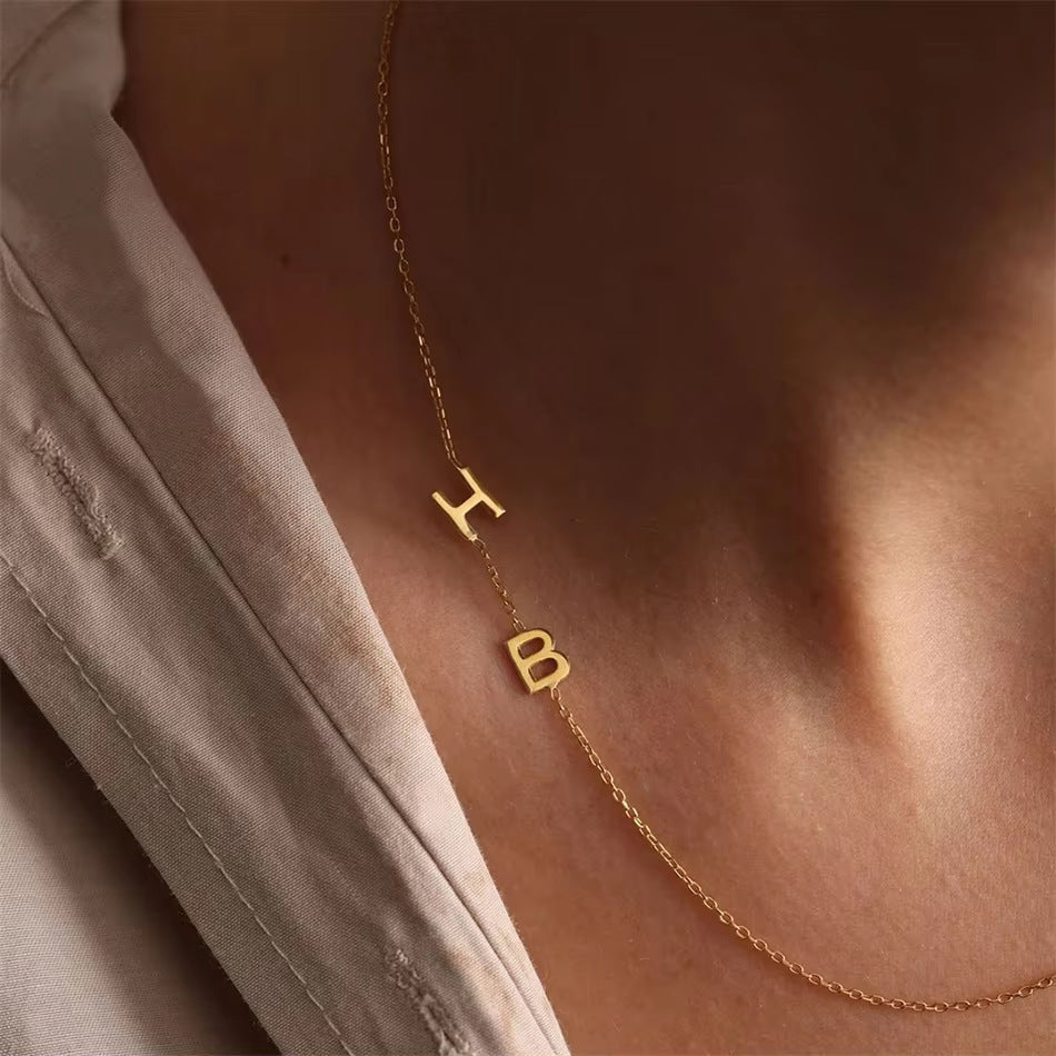 Personalized Side Name Letter Necklace