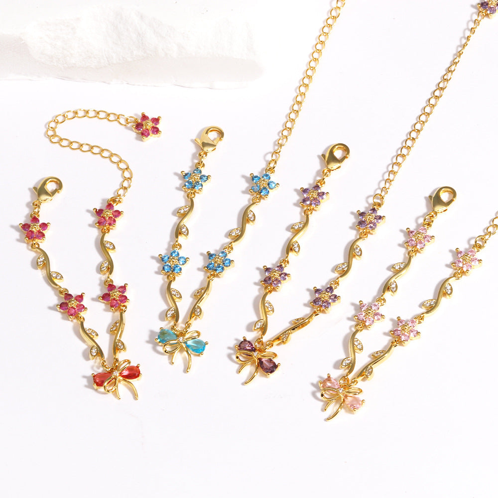 Sweet Crystal Bow Bracelet