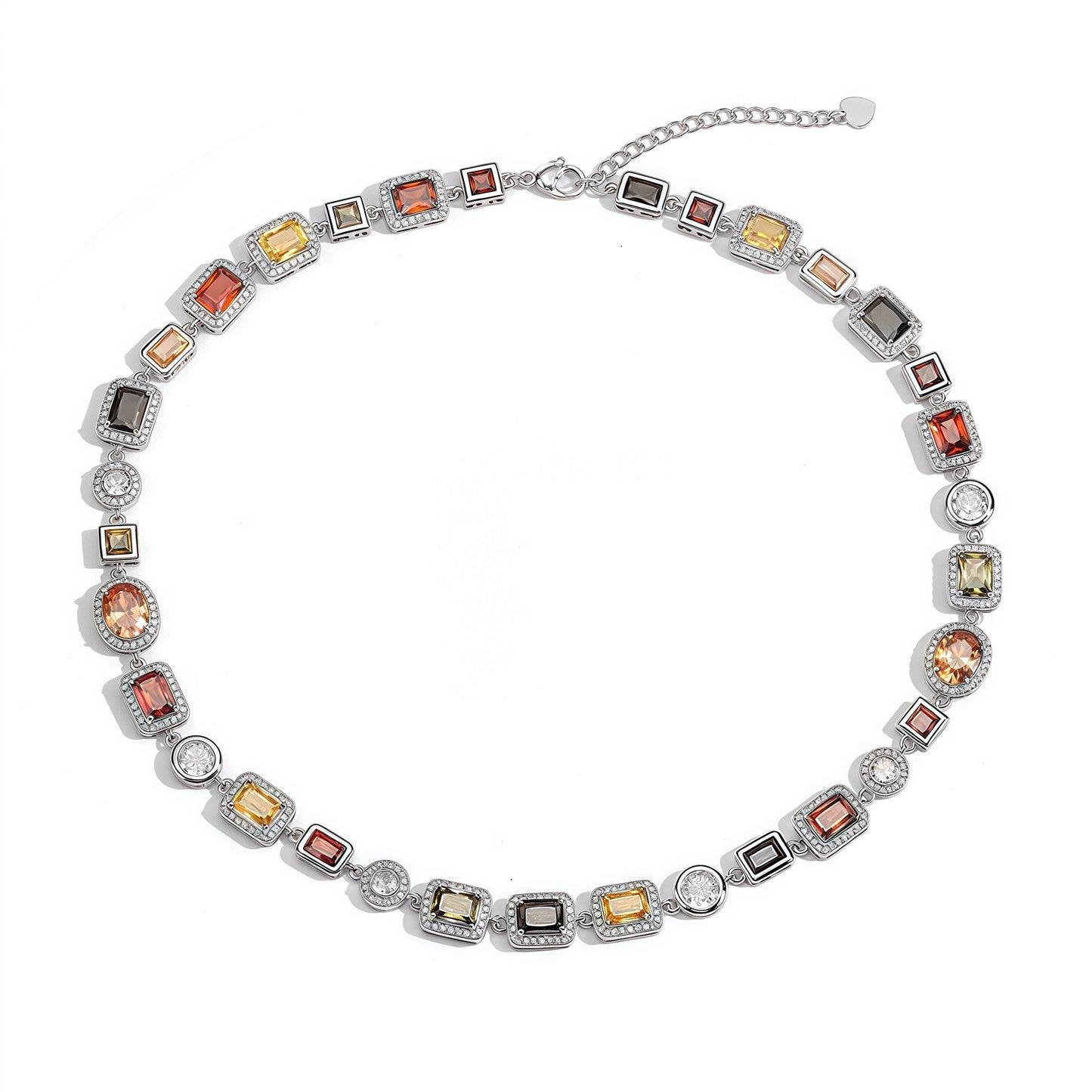 Colorful Square Crystal Zirconia Necklace