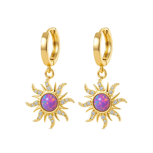 Golden Sun Opal Earring Necklace Bracelet Jewelry Set