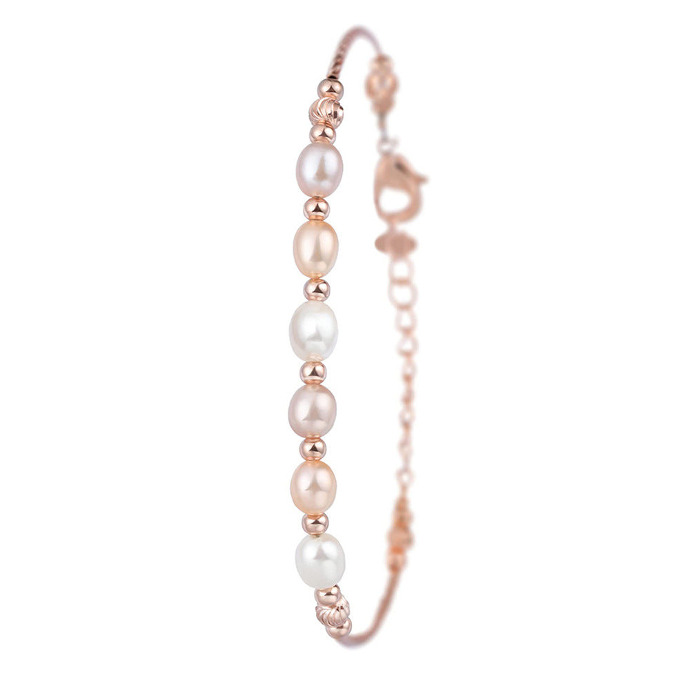 Pretty Pearl Quartz Bracelet Watch ¨C Rose Gold