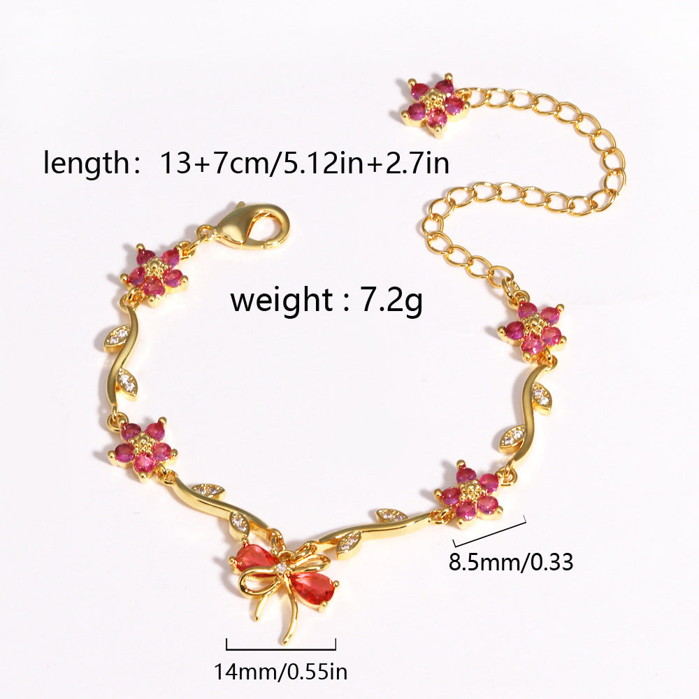 Sweet Crystal Bow Bracelet