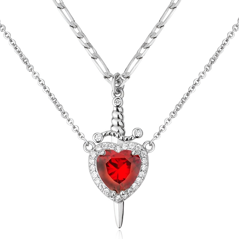 Heart & Dagger 2-Piece Necklace