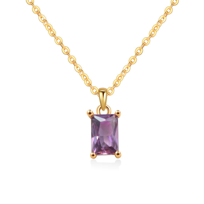 12 Birthstone Pendant Sterling Silver Necklace