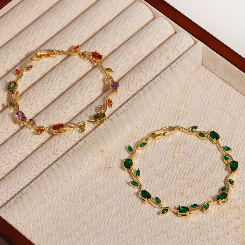Vintage Jewel-Toned Vine Bracelet
