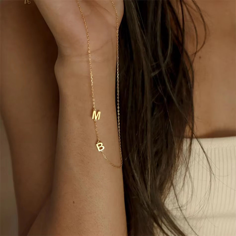Personalized Side Name Letter Necklace