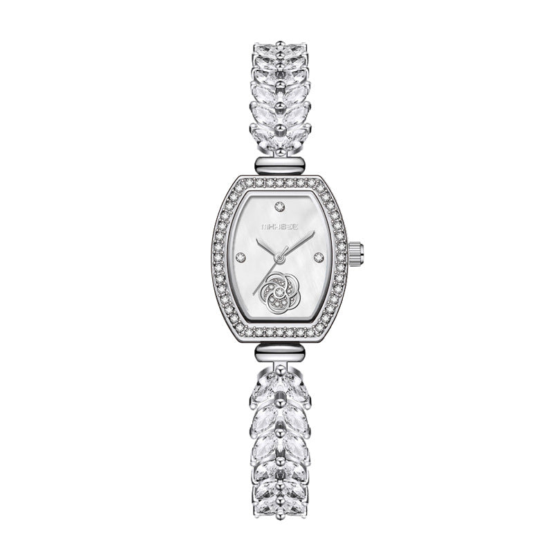 Water-Resistant Camellia Crystal Watch
