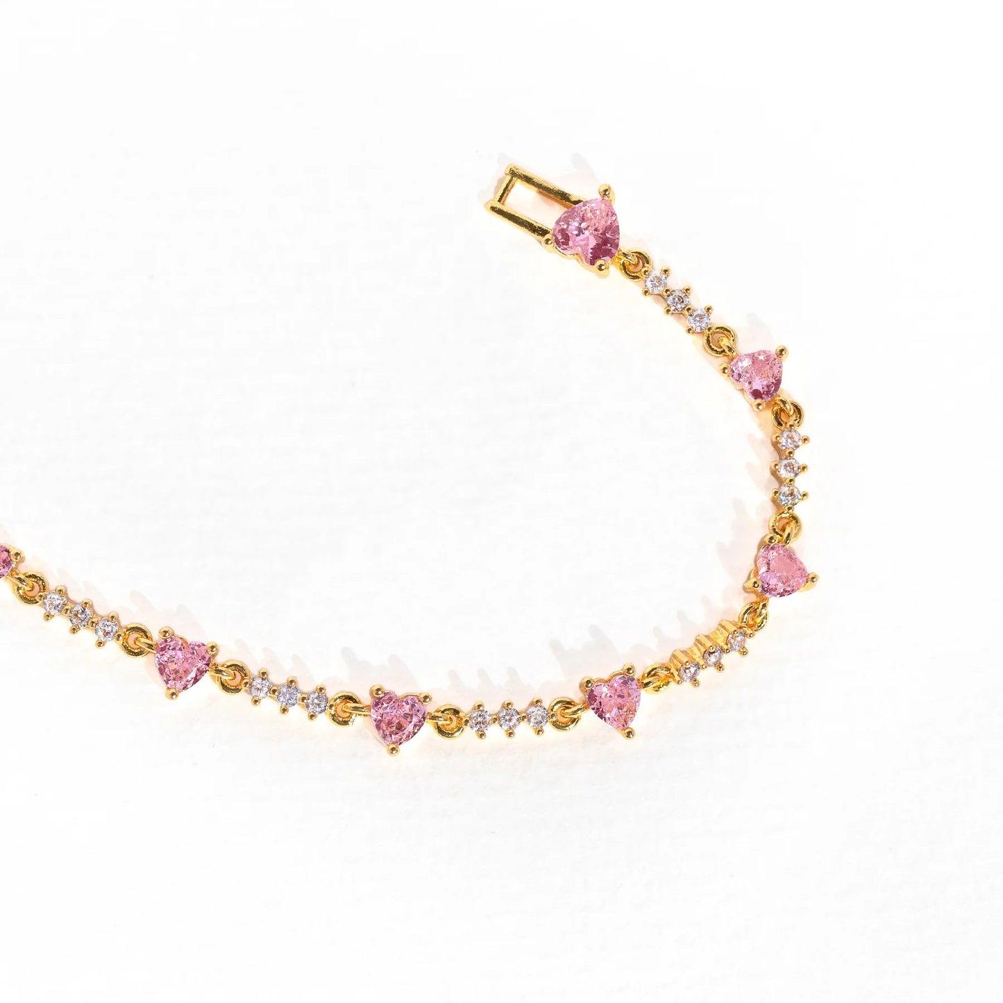 Sweet Pink Bow Crystal Stacking Bracelet