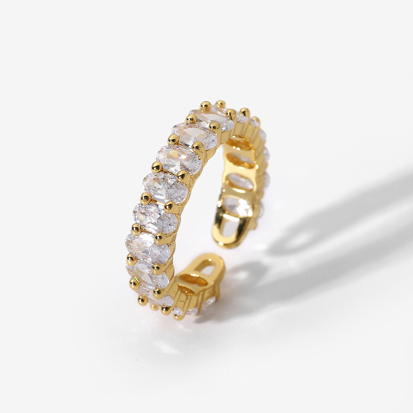 14K Gold Plated CZ Stackable Ring
