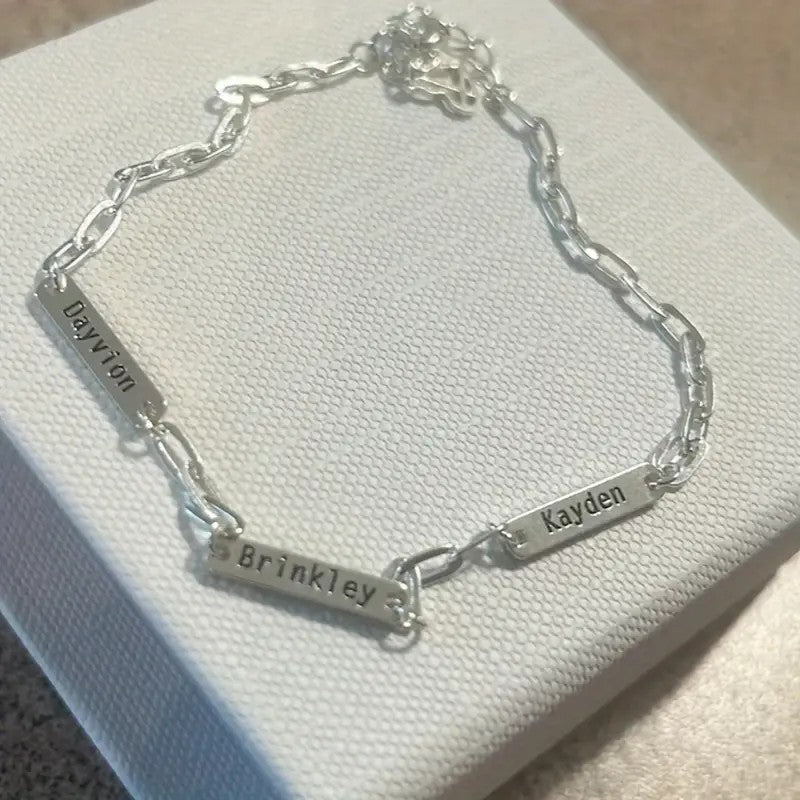 Personalized Minimalist Paperclip Name Bracelet