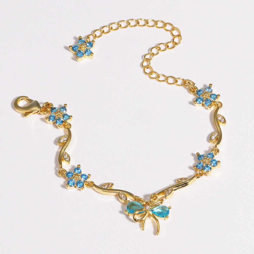 Sweet Crystal Bow Bracelet