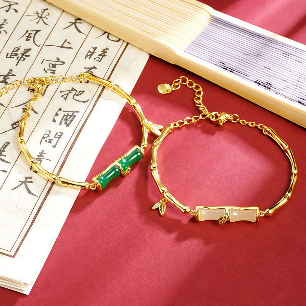 White Jade Bamboo Bracelet