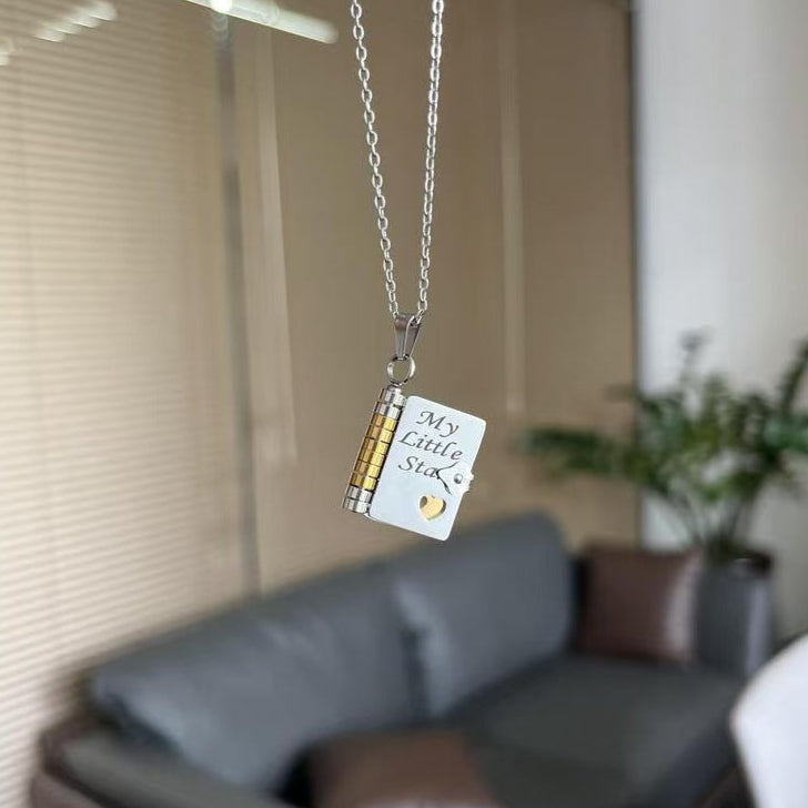 ¡°My Little Star¡± Book Locket Necklace ¨C Gift for Daughter or Son