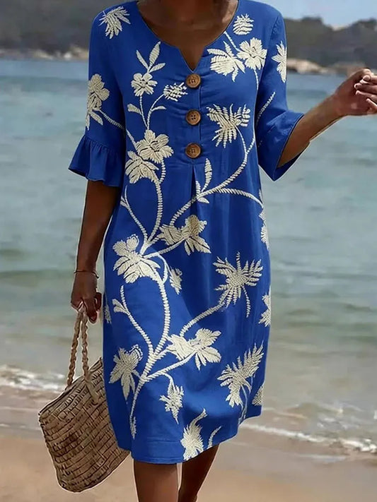 Abito casual da donna con stampa floreale