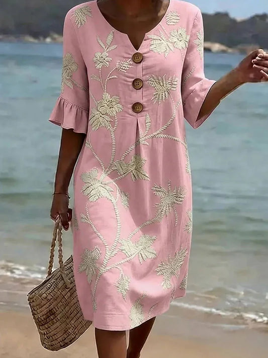 Abito casual da donna con stampa floreale