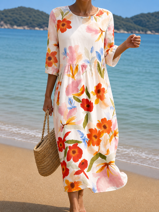 Abito casual da donna con stampa floreale