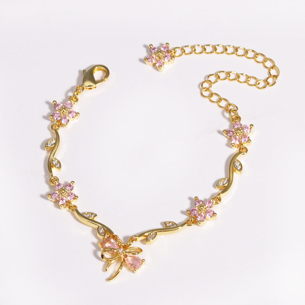 Sweet Crystal Bow Bracelet