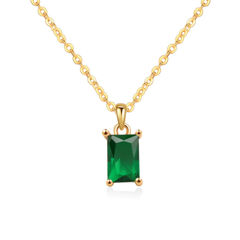 12 Birthstone Pendant Sterling Silver Necklace