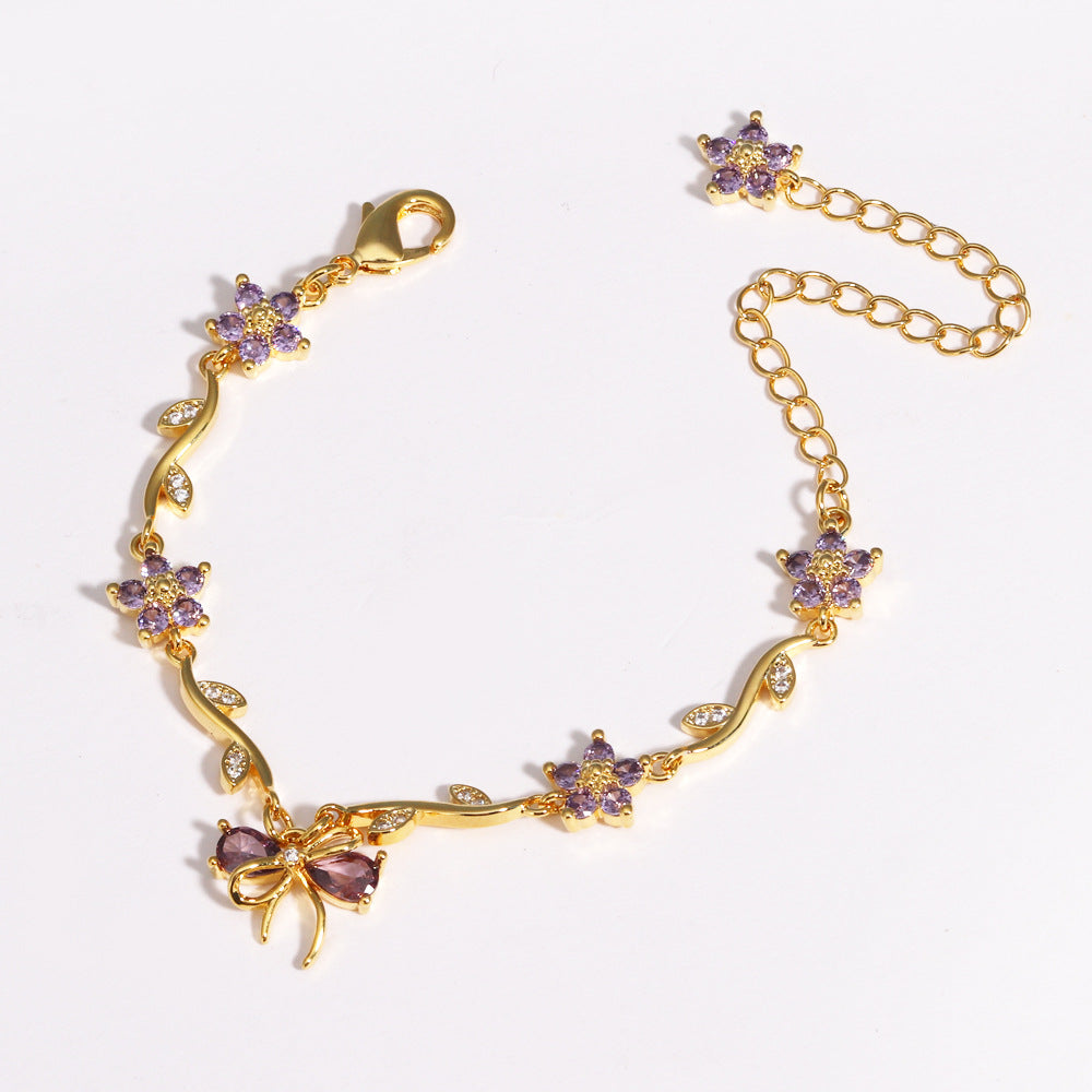 Sweet Crystal Bow Bracelet