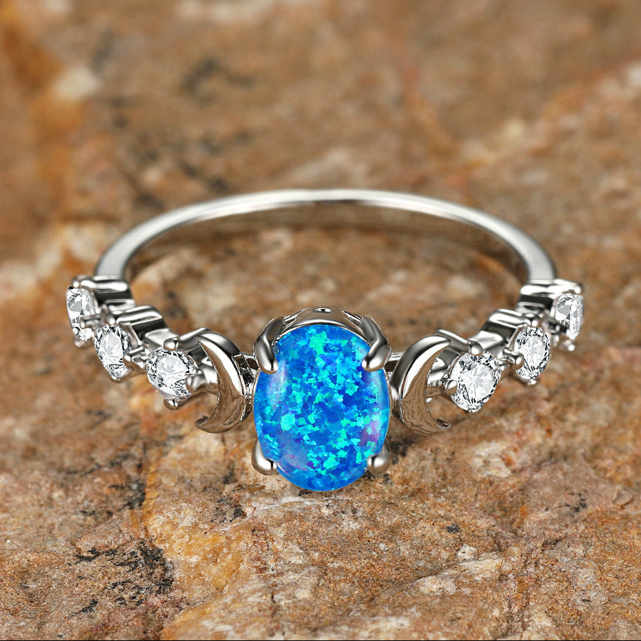 Oval Synthetic Opal Ring