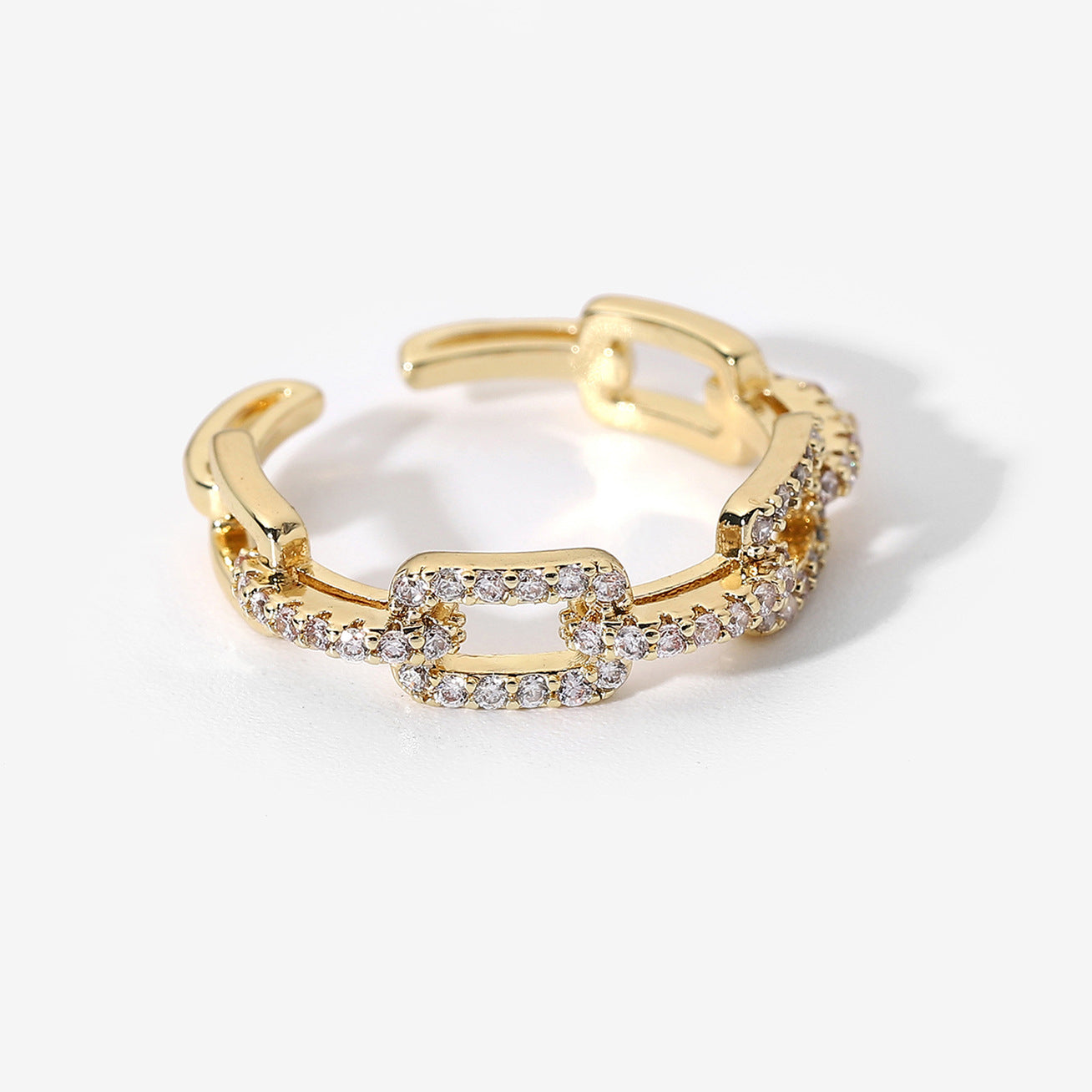 14K Gold Plated CZ Stackable Ring