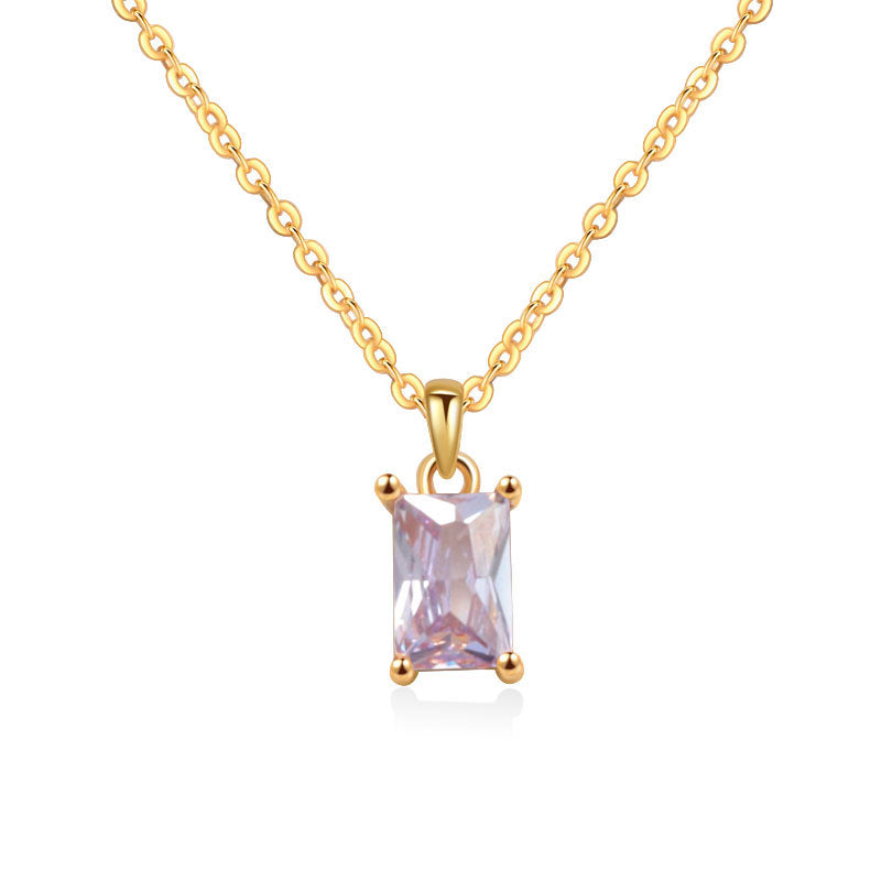 12 Birthstone Pendant Sterling Silver Necklace