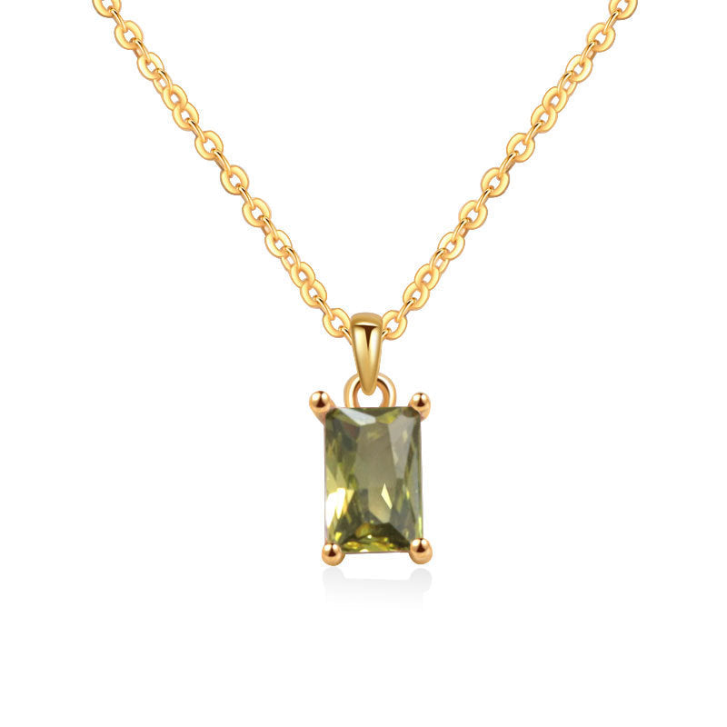 12 Birthstone Pendant Sterling Silver Necklace