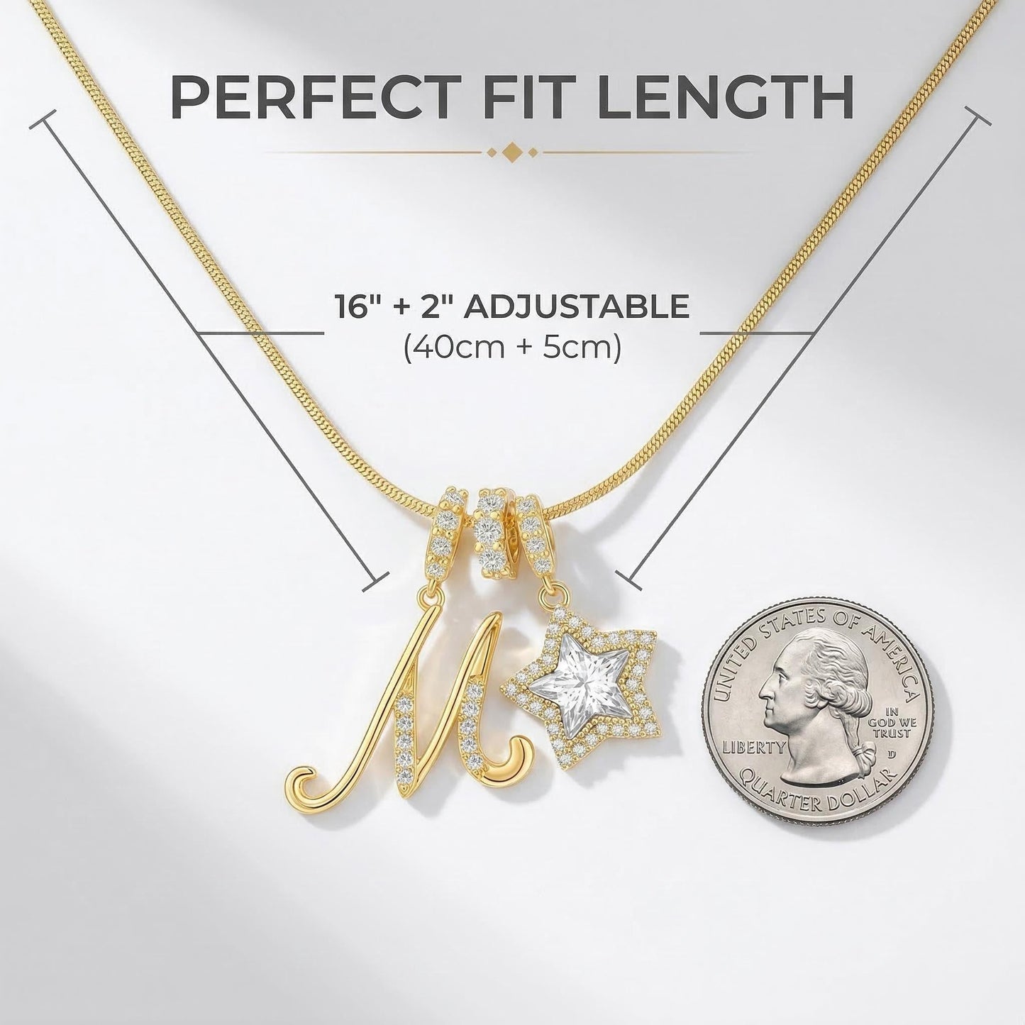Initial & Star Pendant Necklace ¨C Waterproof & Tarnish-Free