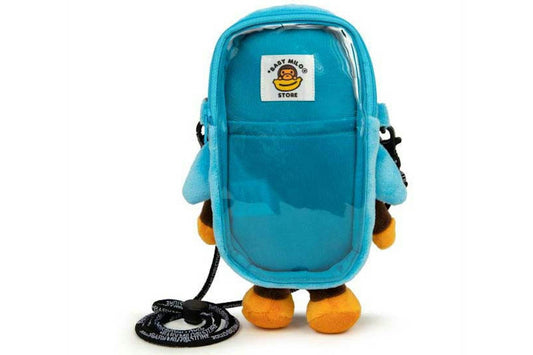 BAPE BABY MILO SHARK PLUSH MOBILE BAG  - BLUE WHITE