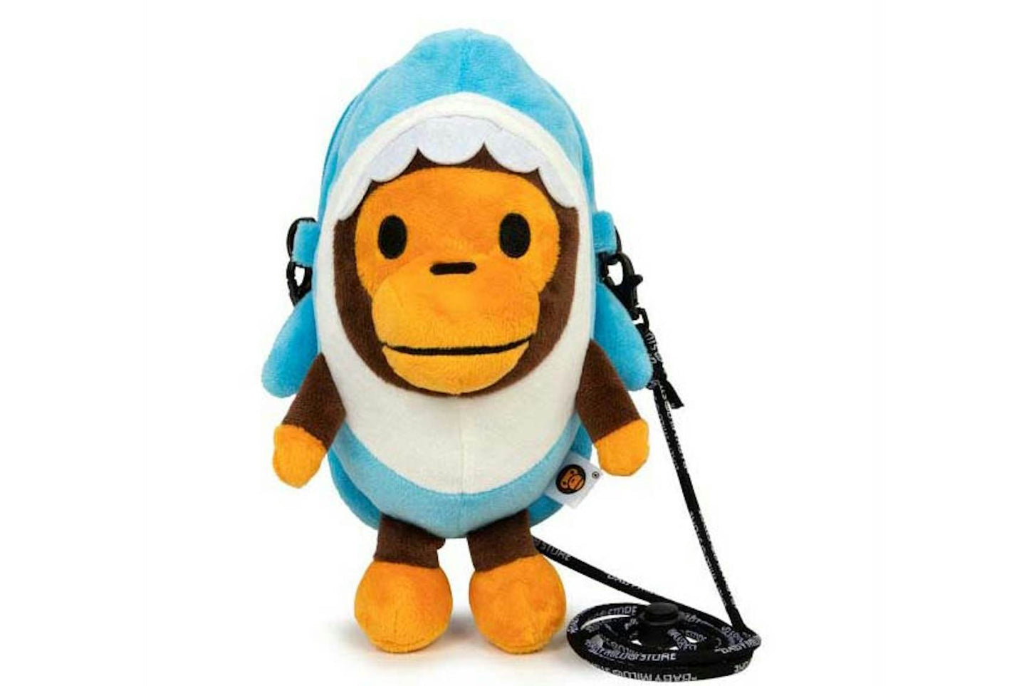 BAPE BABY MILO SHARK PLUSH MOBILE BAG  - BLUE WHITE