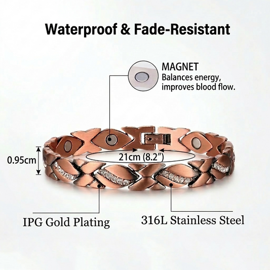 Magnetic Leaf Energy Bracelet - Waterproof & Tarnish-Free