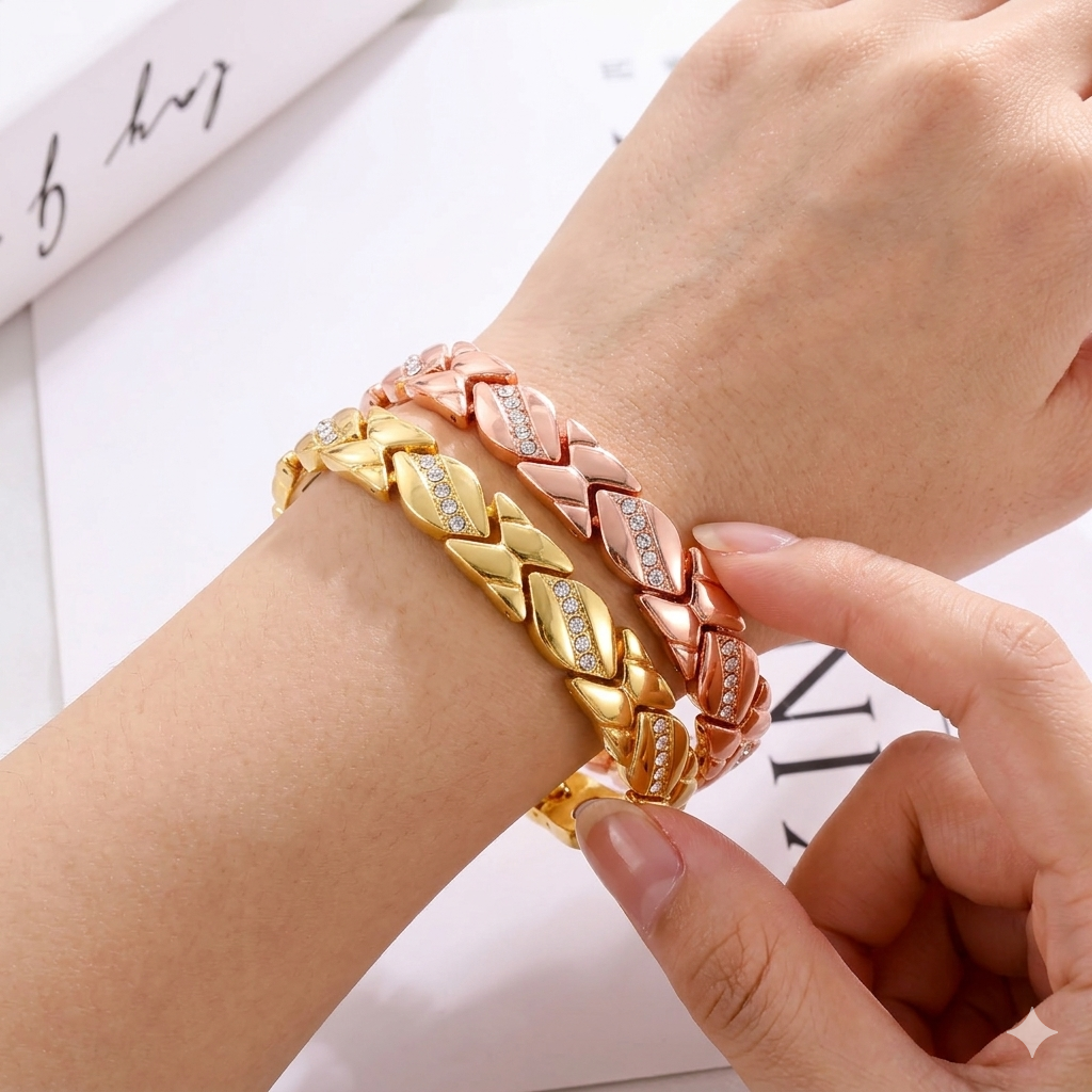 Magnetic Leaf Energy Bracelet - Waterproof & Tarnish-Free
