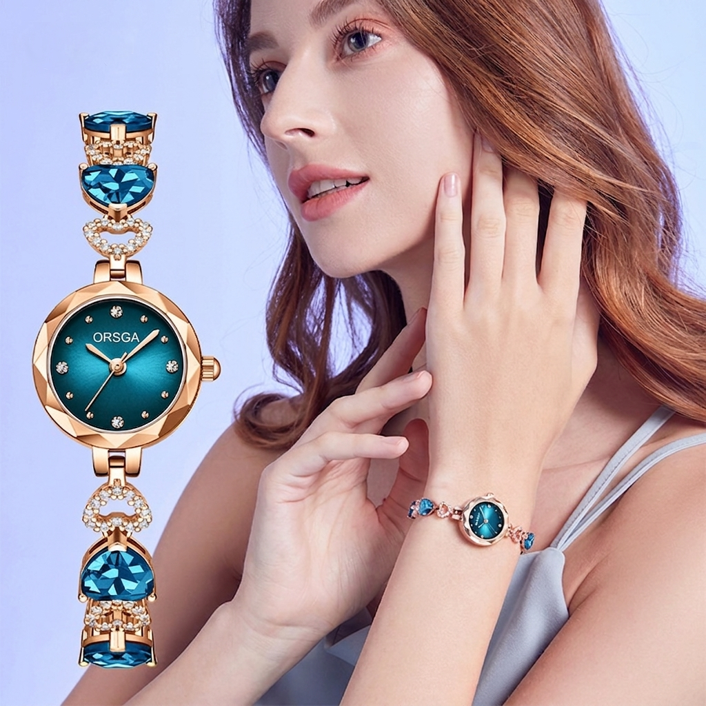 Ocean Heart Crystal Waterproof Watch