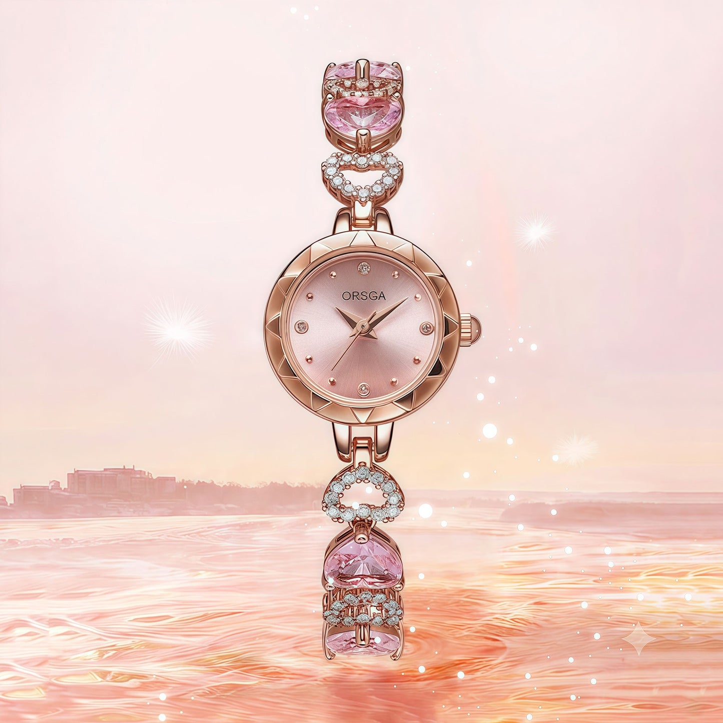Ocean Heart Crystal Waterproof Watch